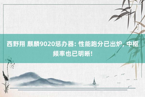 西野翔 麒麟9020惩办器: 性能跑分已出炉, 中枢频率也已明晰!