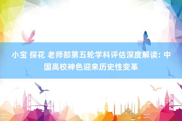 小宝 探花 老师部第五轮学科评估深度解读: 中国高校神色迎来历史性变革